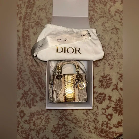 Lady Dior in Rare Gold/Bronze Python - Picture 3 of 14